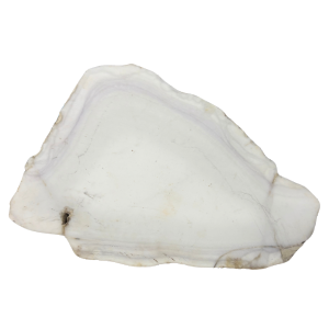 Pietra White Agate bianca con leggere sfumature e venature naturali, utilizzata per armonia ed equilibrio.