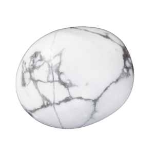 Howlite Bianca, pietra con venature grigie naturali.