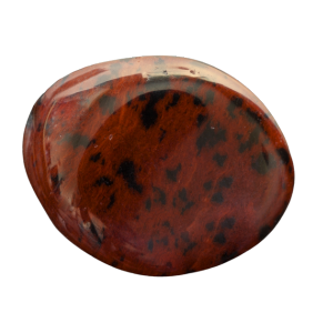Ossidiana nera con venature rosso mogano.