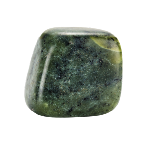 Minerale verde con sfumature dorate e texture marmorizzata.