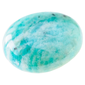 Amazzonite Russa, minerale verde-azzurro con venature bianche.