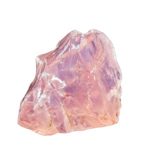 Quarzo Rosa, pietra traslucida dai toni romantici.