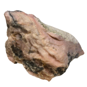 Pietra Pink Opal di colore rosa chiaro, usata per la guarigione del cuore e l’equilibrio emotivo.