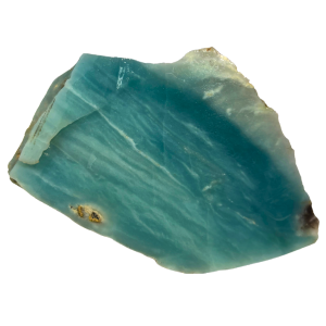 Chinese Amazonite lucida con venature bianche, pietra verde chiara utilizzata in gioielleria e cristalloterapia.